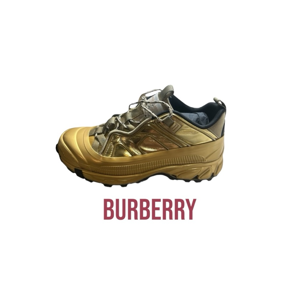 Burberry Arthur calf sneakers lace up New Gold in Box with dust bag - Picture 3 of 8